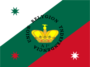 [Variant flag of the Army of the Three Guarantees: Compañías Milicianas de 
Tabasco]